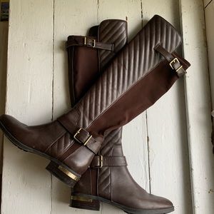 Vince Camuto Brown Leather Riding Fashion Boots